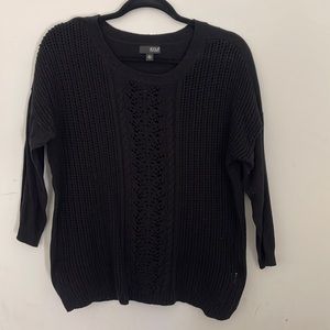 Womens black crochet front sweater - size XL